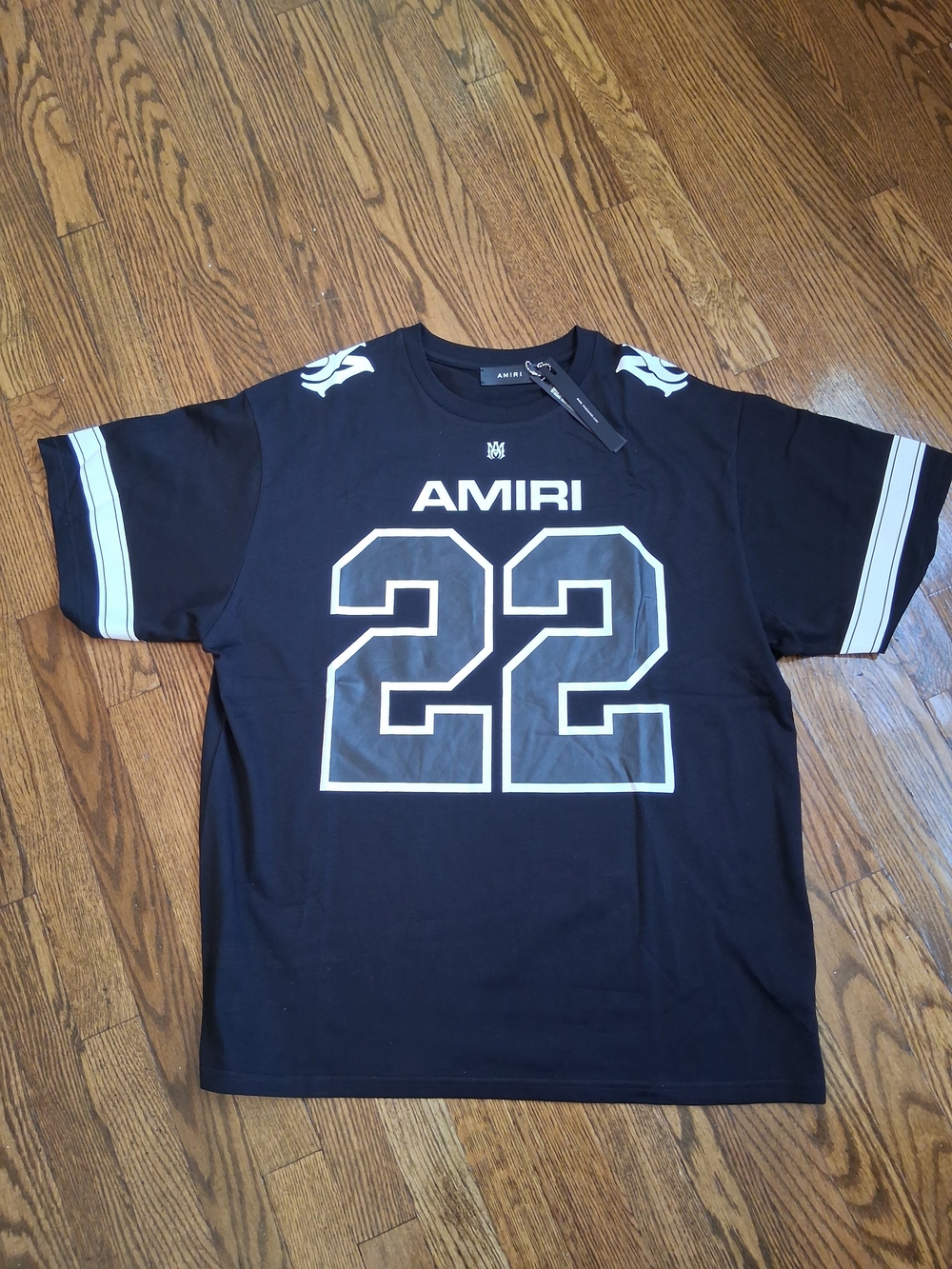 AMIRI Black Jersey Tee with White Number 22